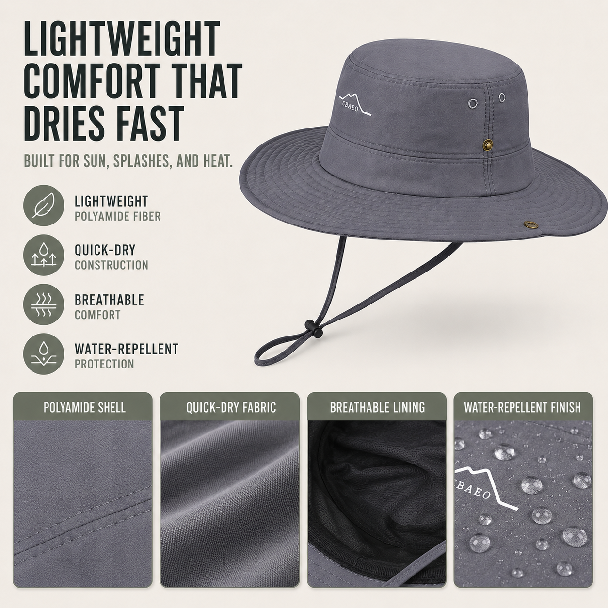 Nordspur | Shadorra Wide-Brim Waterproof Outdoor Hat