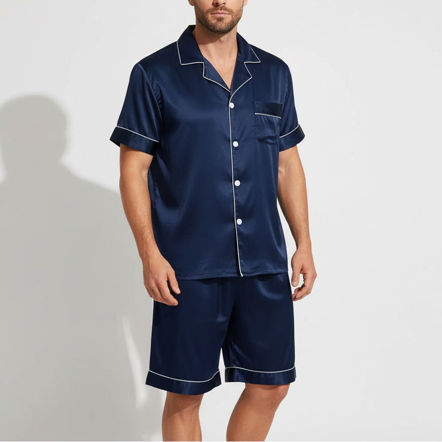Nordspur | Short Sleeve Satin Pajama Set