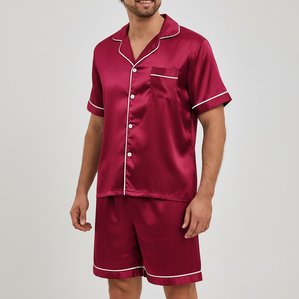 Nordspur | Short Sleeve Satin Pajama Set