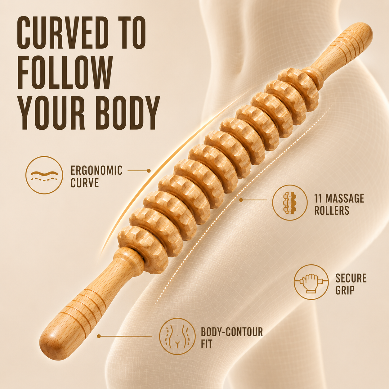 Nordspur | Silvoroam Curved Wooden Body Roller