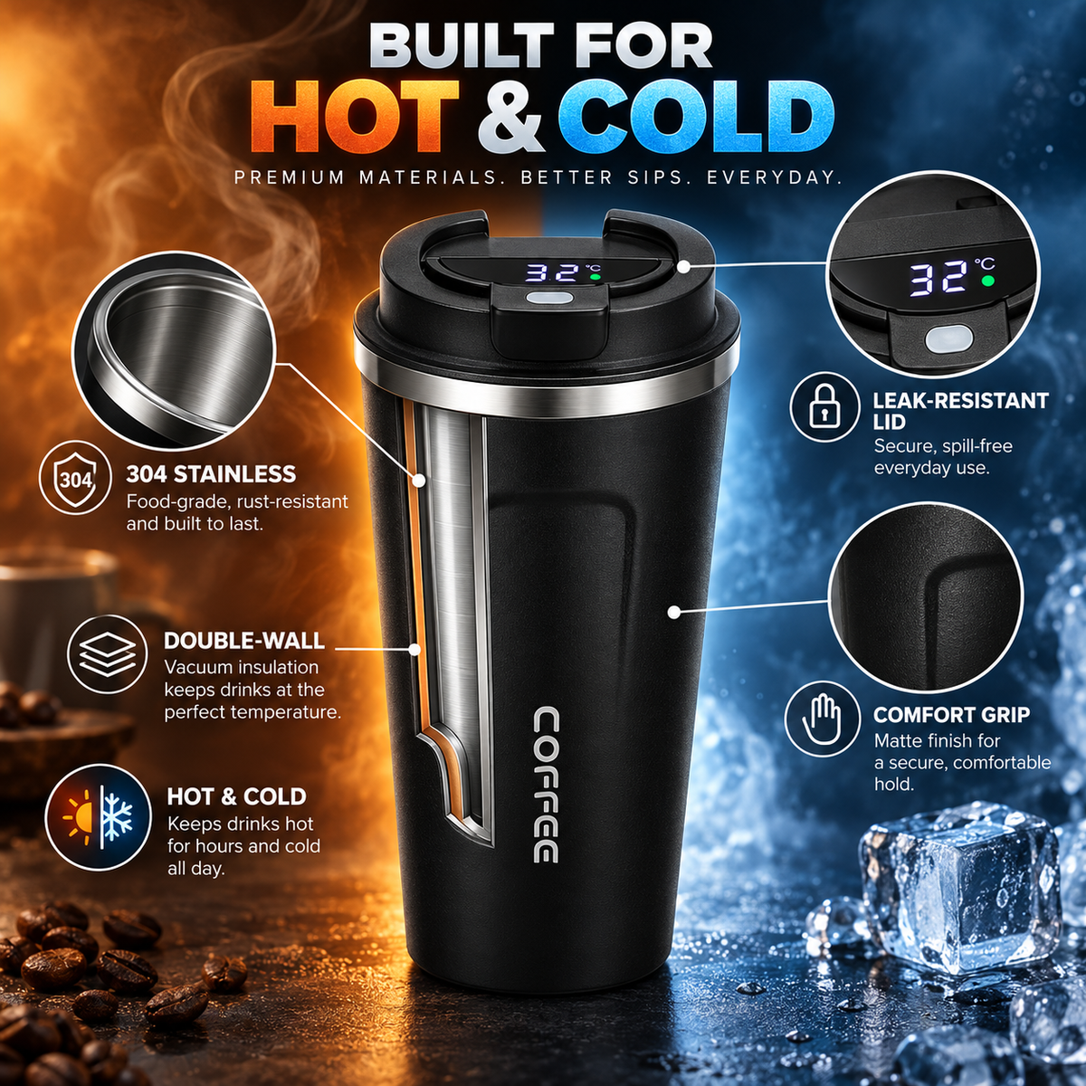 Nordspur | SipSight Stainless Steel Vacuum Tumbler