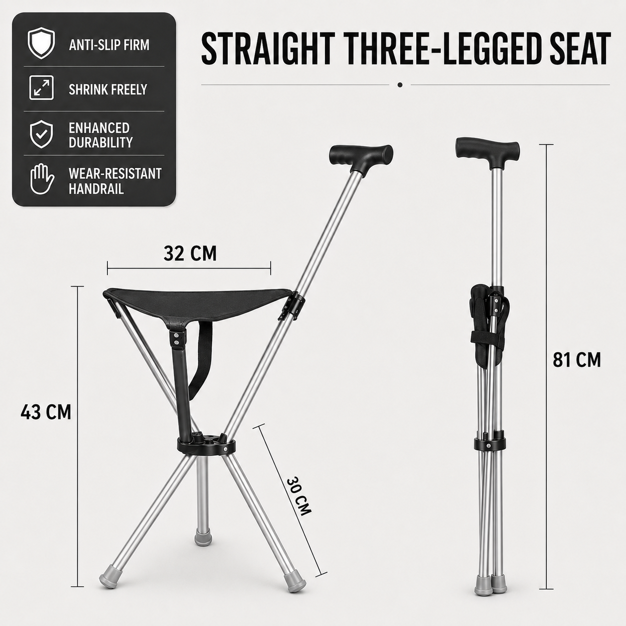 Nordspur | Sitaraid Foldable Aluminum Cane Chair
