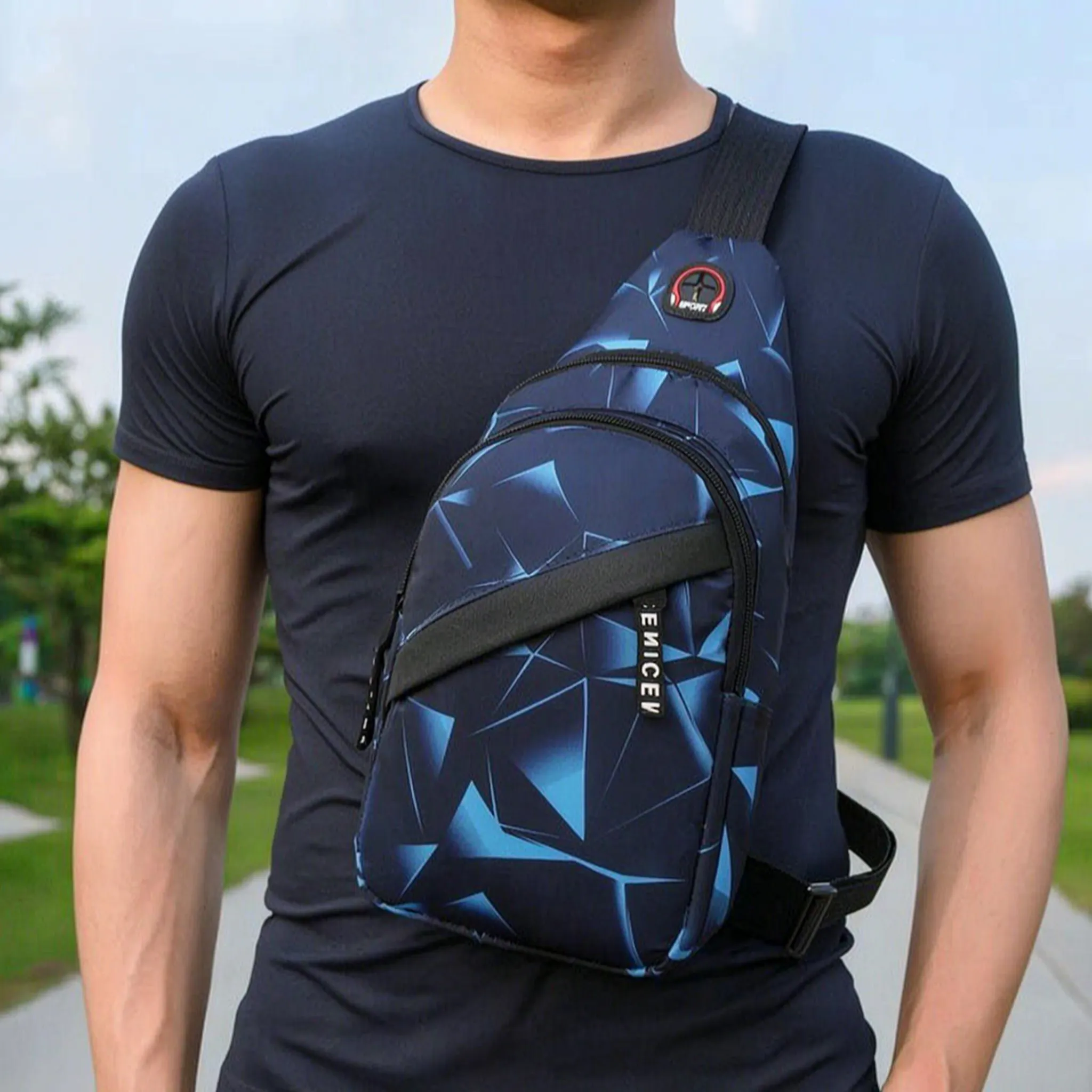 Nordspur | Slantrix Geometric Print Crossbody Chest Bag