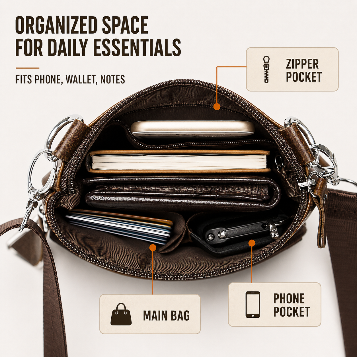 Nordspur | Small Genuine Messenger Handbag