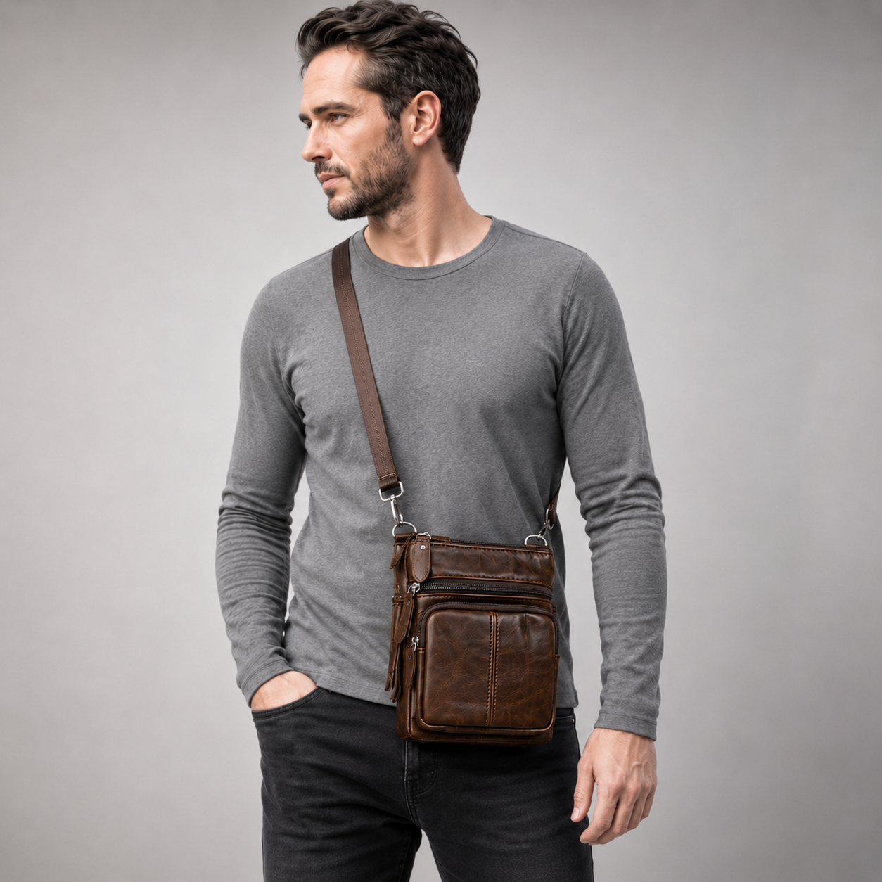 Nordspur | Small Genuine Messenger Handbag