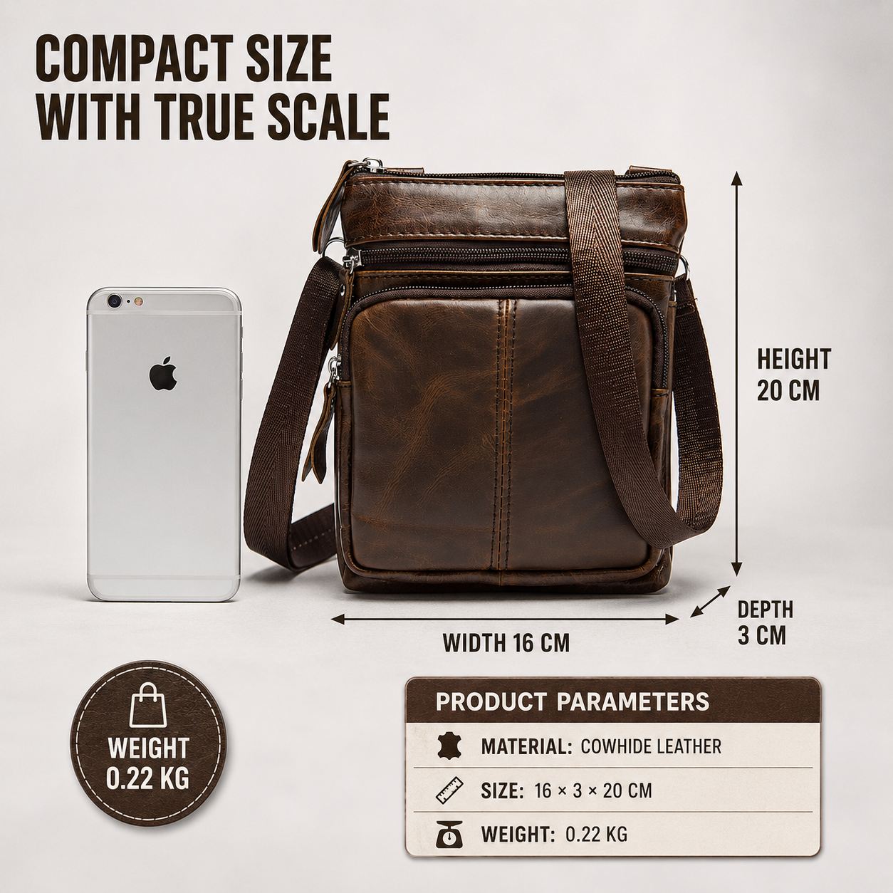 Nordspur | Small Genuine Messenger Handbag