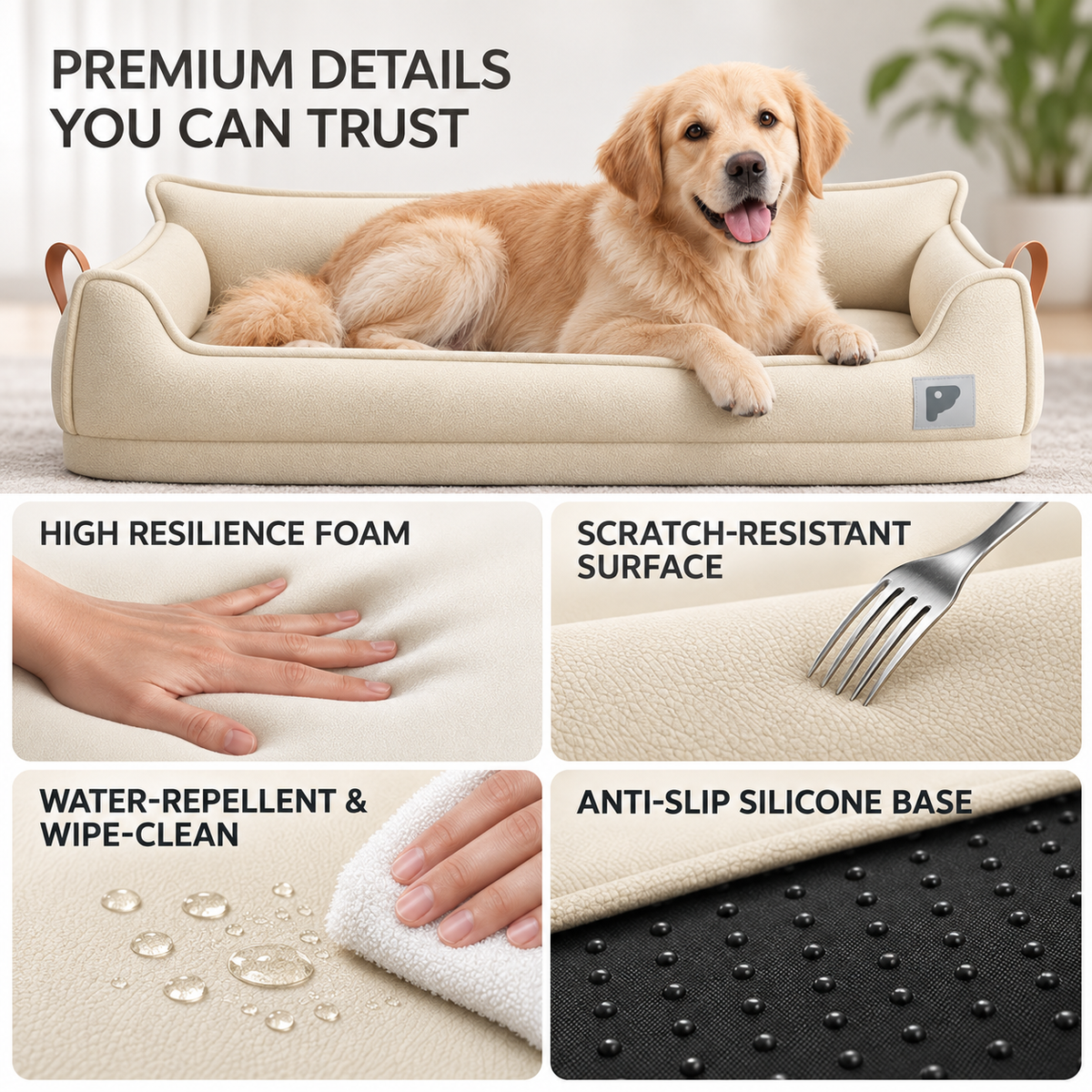 Nordspur | Snooflow Rectangular Sofa-Style Orthopedic Dog Bed