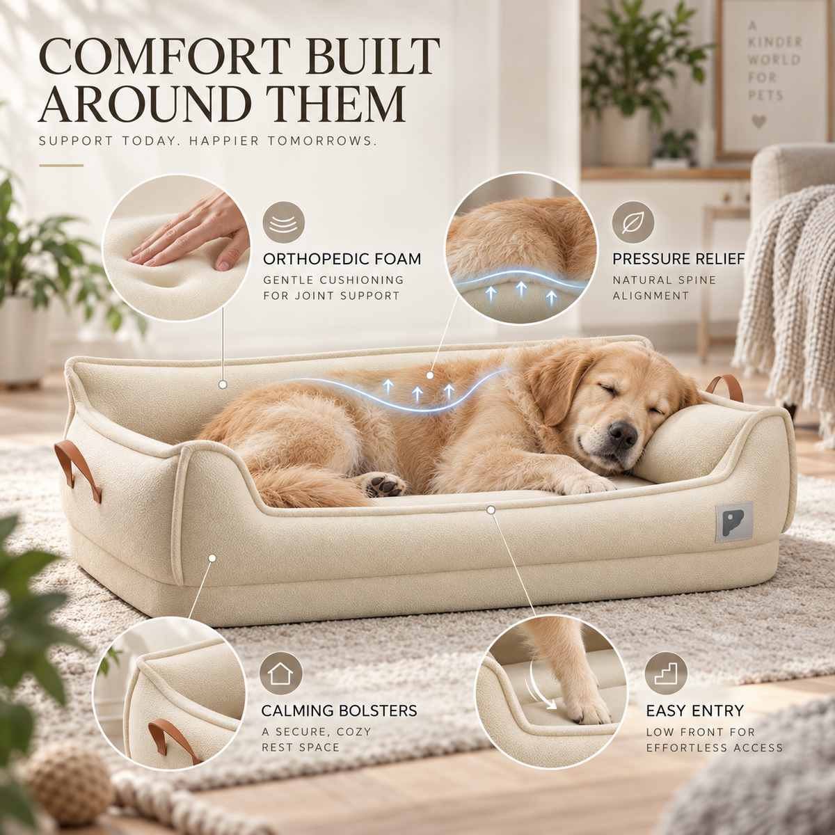 Nordspur | Snooflow Rectangular Sofa-Style Orthopedic Dog Bed