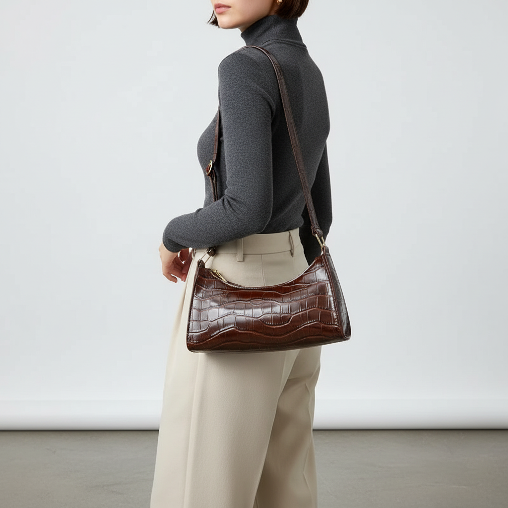 Nordspur | Soft PU Baguette Shoulder Bag