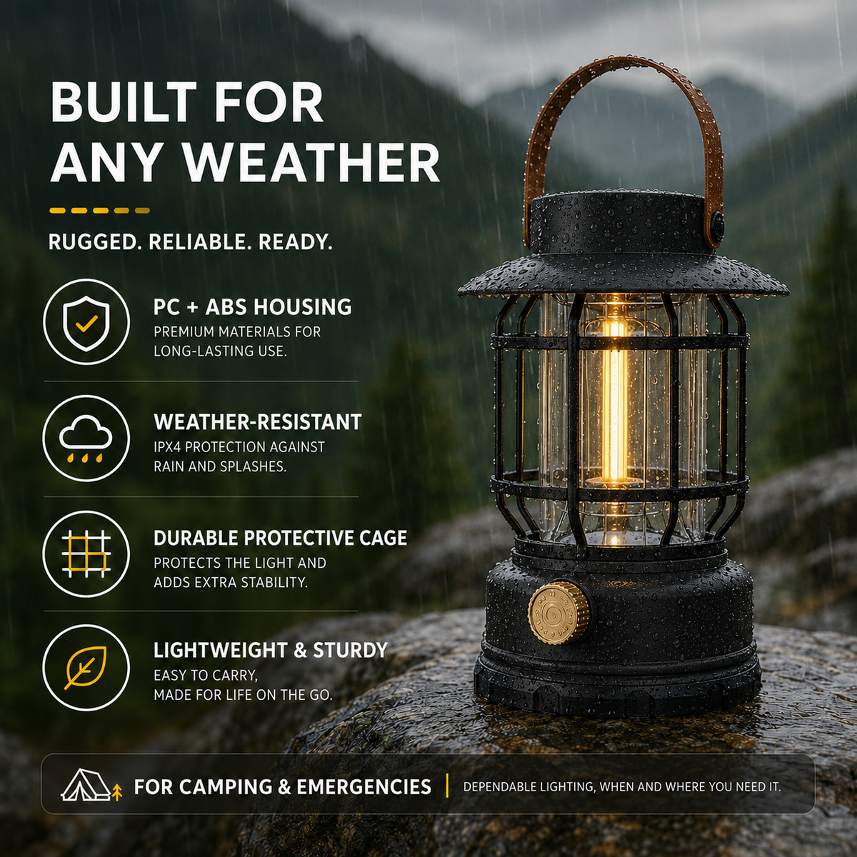 Nordspur | Solantis Portable 360-Degree LED Camping Lantern