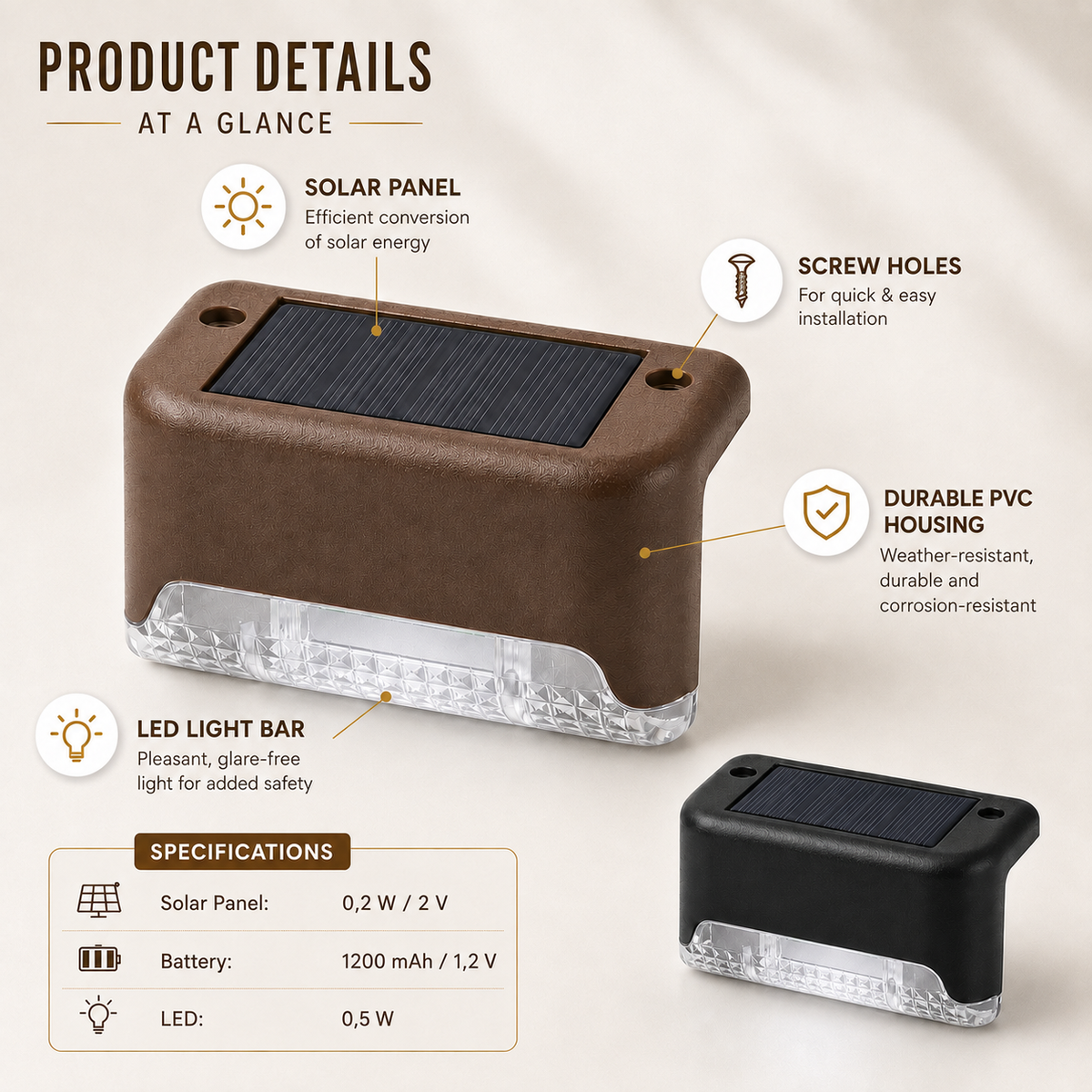 Nordspur | Soluxe Solar-Powered Outdoor Step Lamp