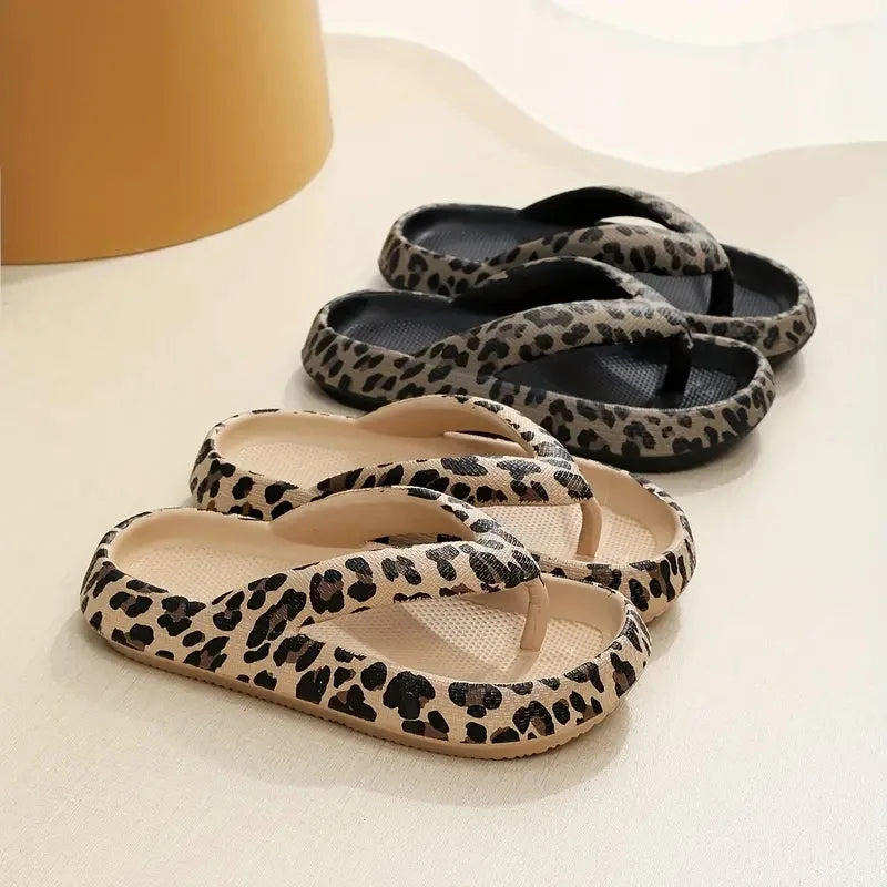 Nordspur | SpotSoles Leopard Print Platform Flip Flops