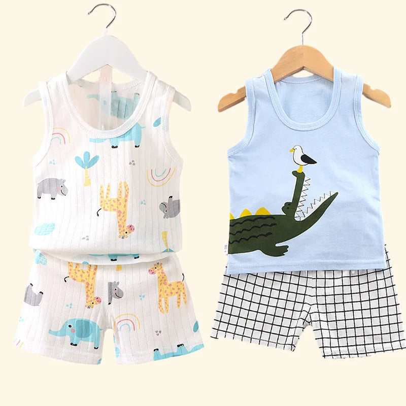 Nordspur | Spriglet Printed Sleeveless Vest And Shorts Set