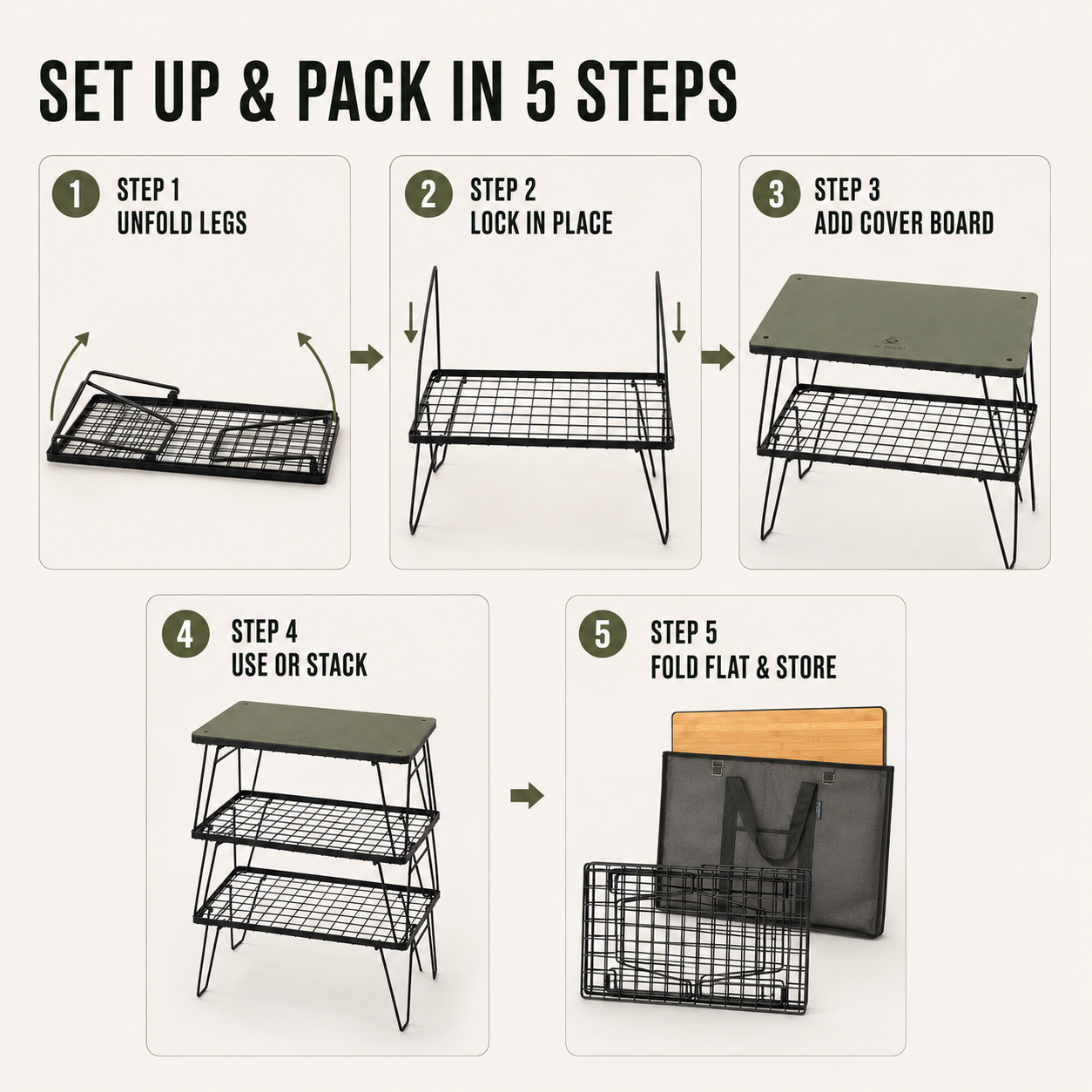 Nordspur | Stackly Stackable Foldable Outdoor Camping Table