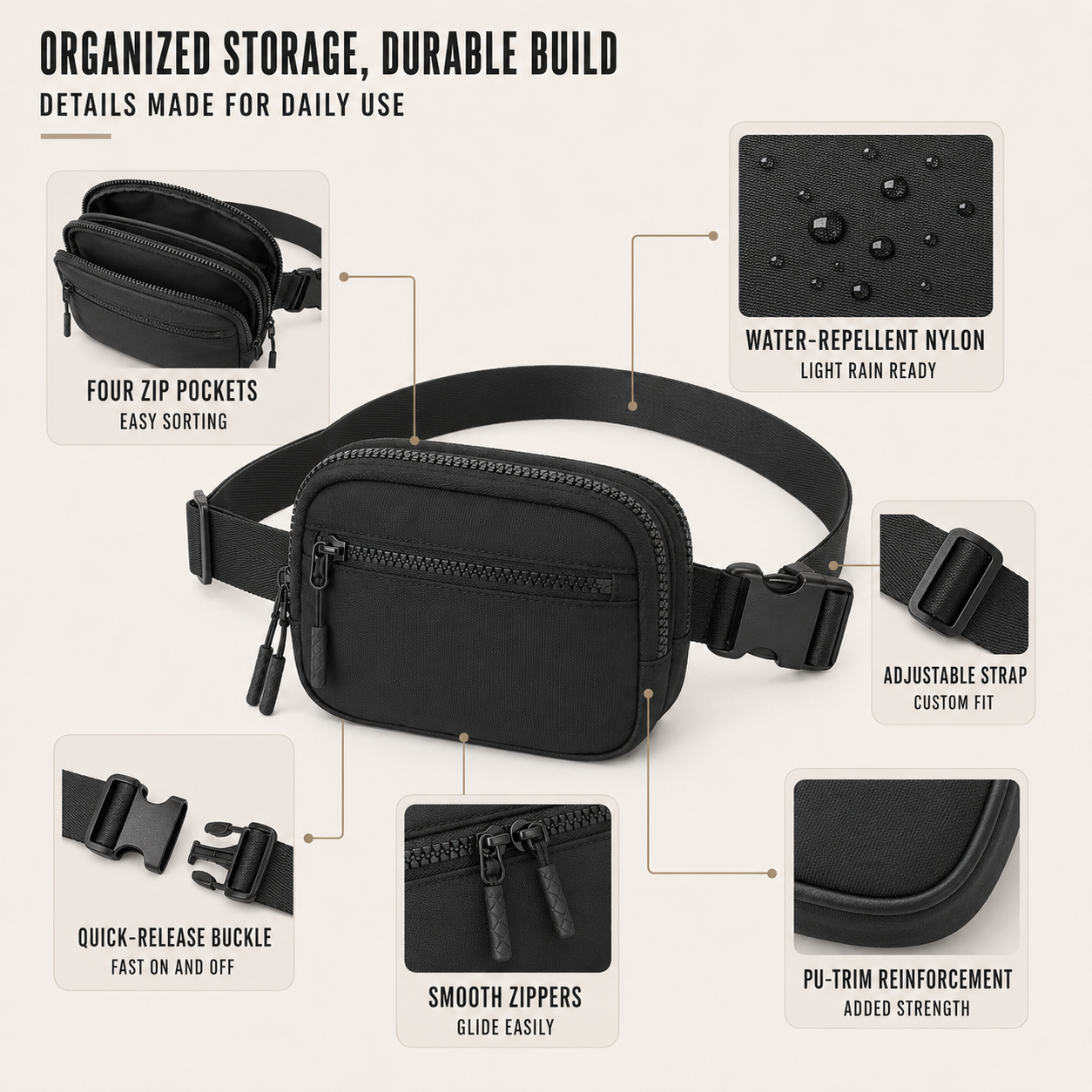 Nordspur | Strapwell Lightweight Nylon Waist Pack