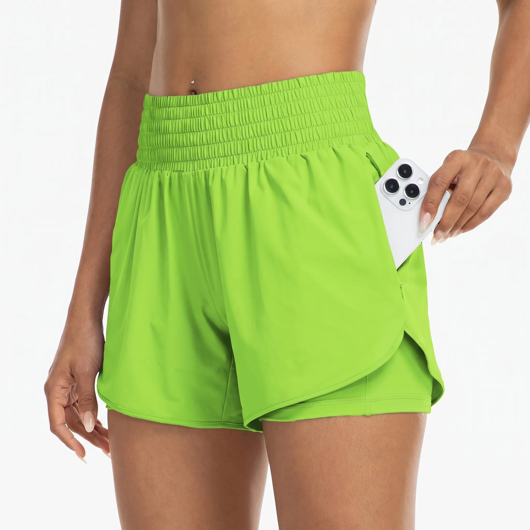 Nordspur | StrideFit High-Waisted Layered Athletic Shorts