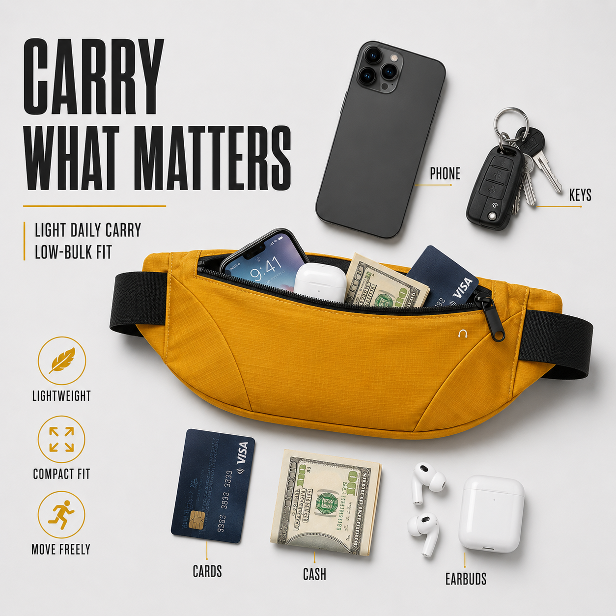 Nordspur | StrideLume Lightweight Waterproof Waist Pack