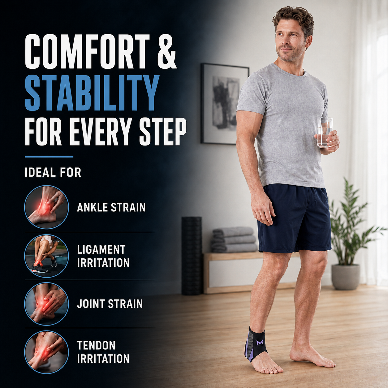 Nordspur | StrideSentry Adjustable Ankle Support Sleeve