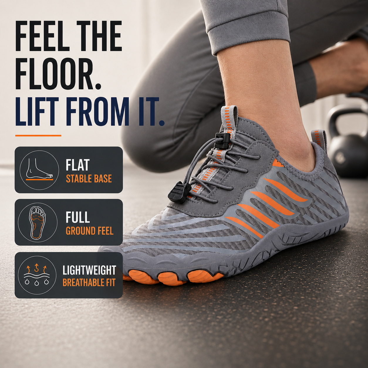 Nordspur | Strideox Barefoot Gym Shoes | Flat Sole Training Shoe