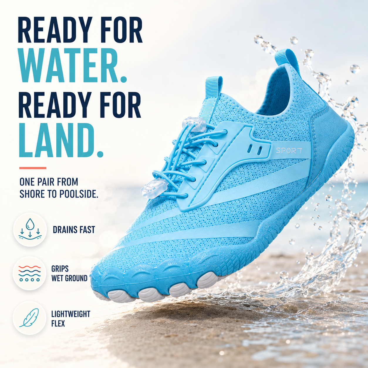 Nordspur | Strideox Barefoot Water Shoes | Quick-Dry Non-Slip Beach Shoe