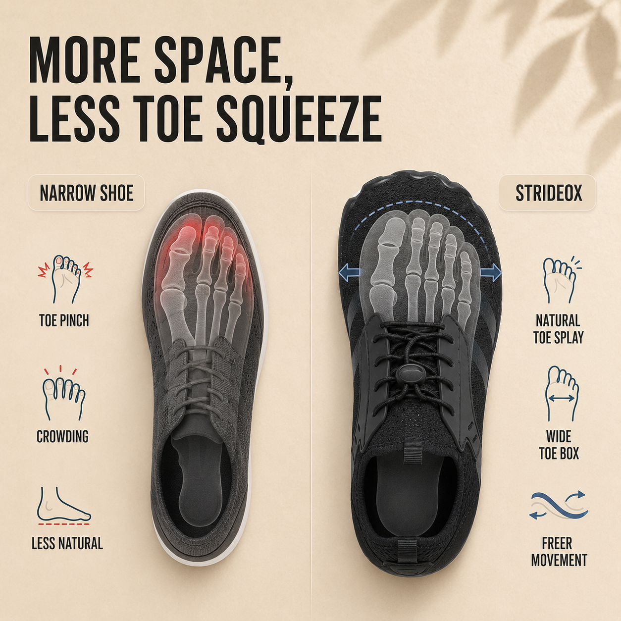 Nordspur | Strideox Wide Toe Box Trainers | Barefoot Shoes for Wide Feet