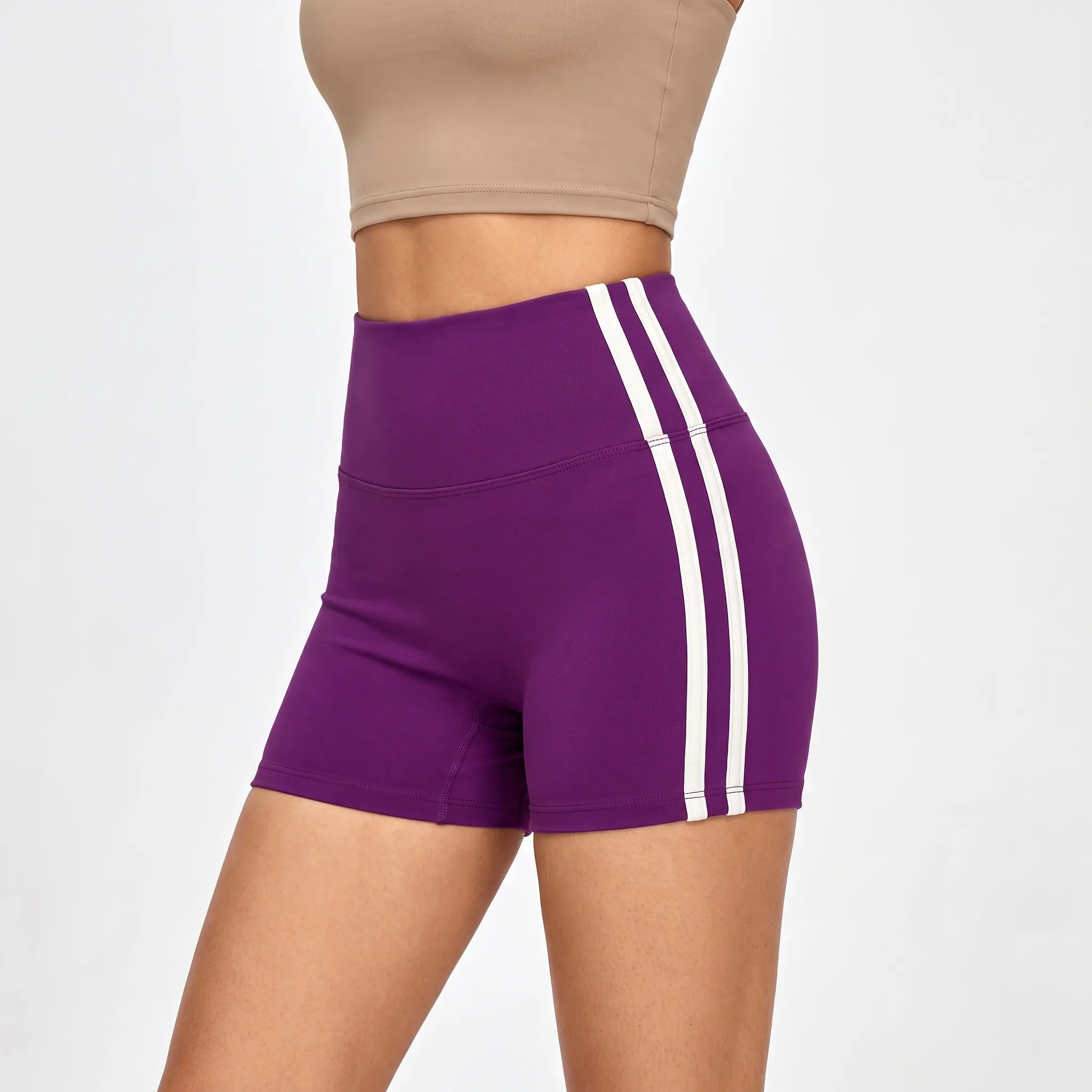 Nordspur | StripeStride High Waist Yoga Shorts