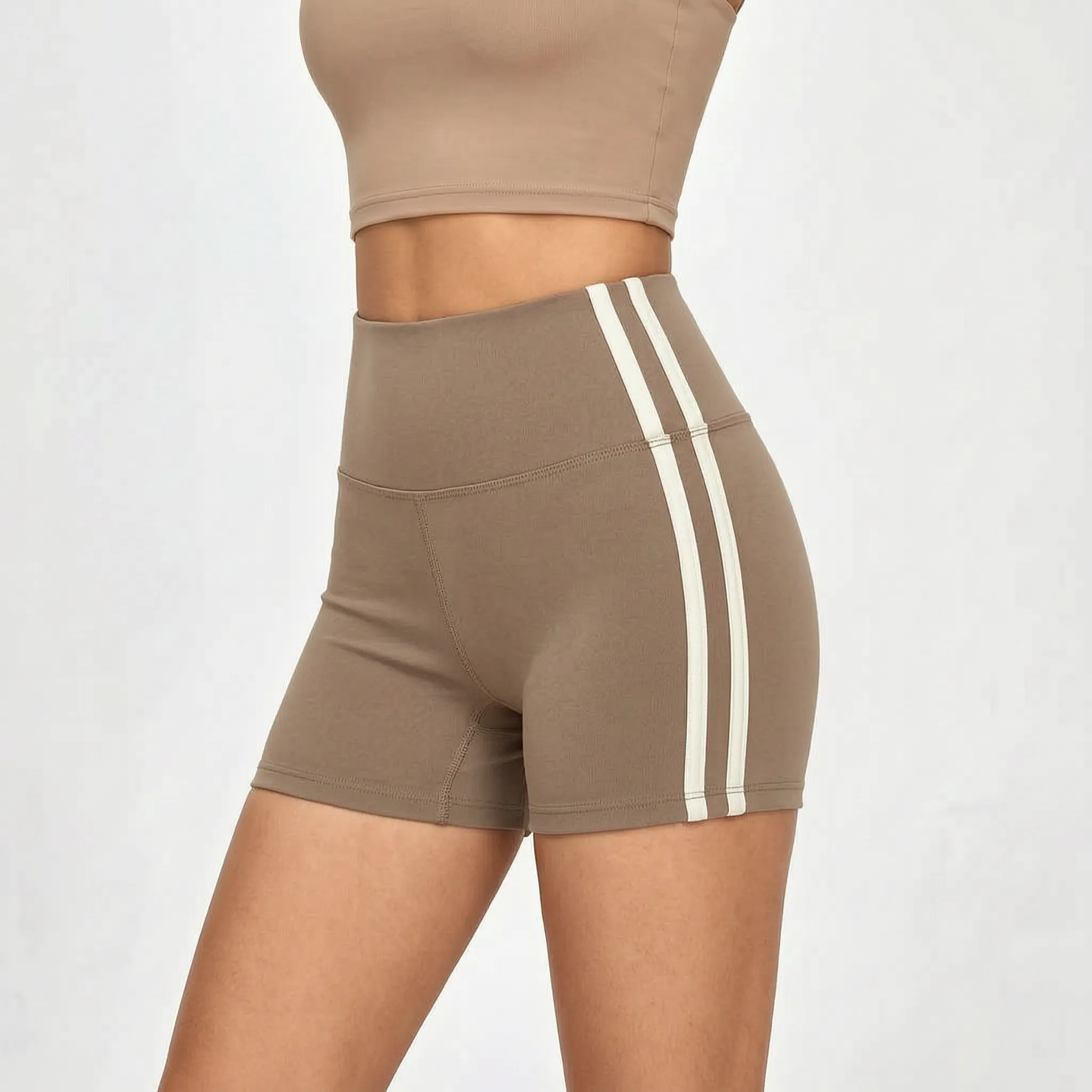 Nordspur | StripeStride High Waist Yoga Shorts
