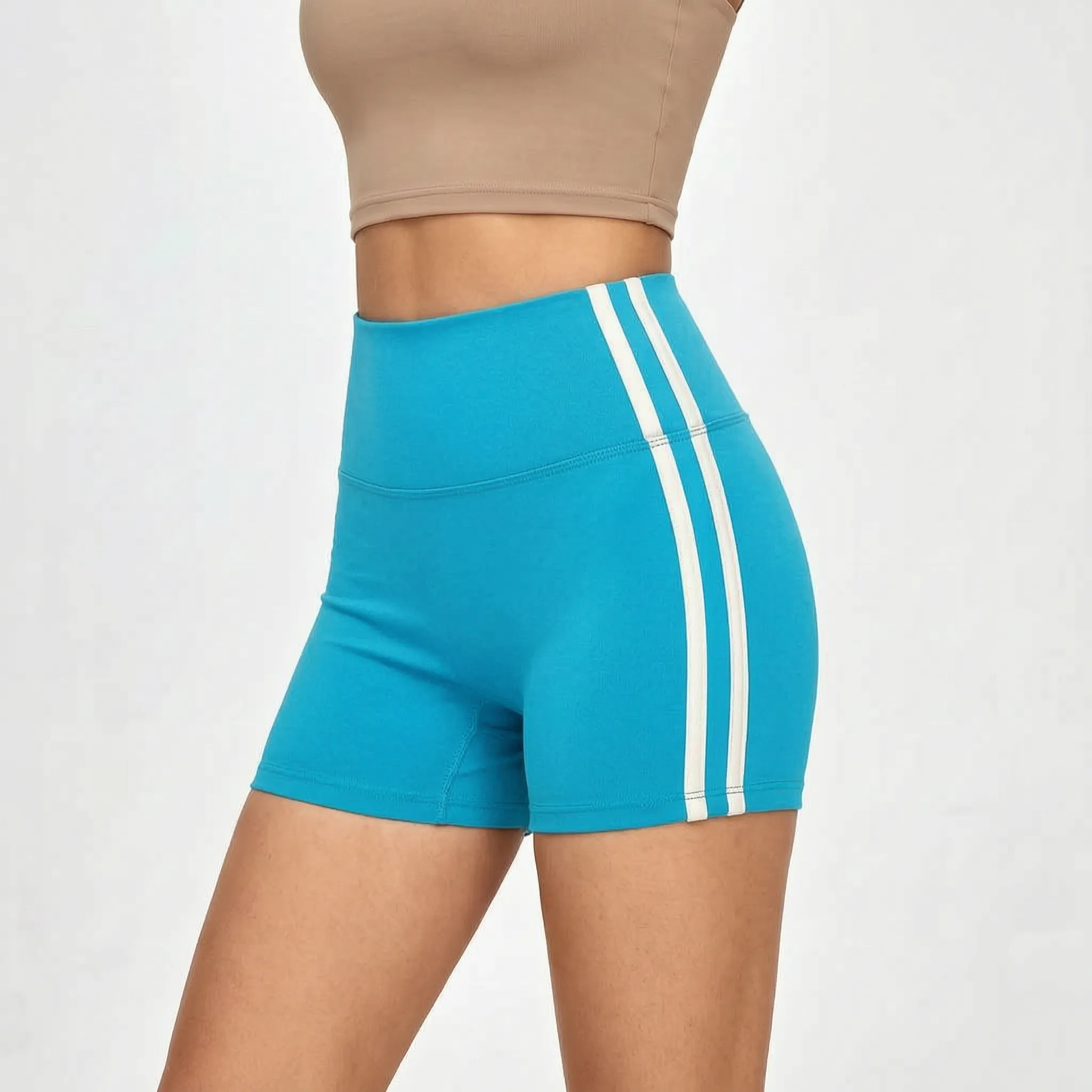 Nordspur | StripeStride High Waist Yoga Shorts