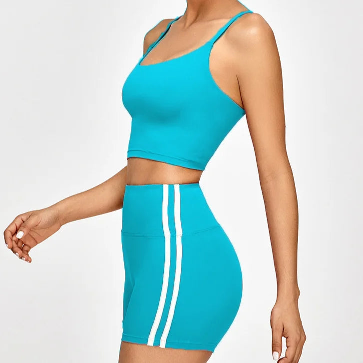 Nordspur | StripeStride High Waist Yoga Shorts