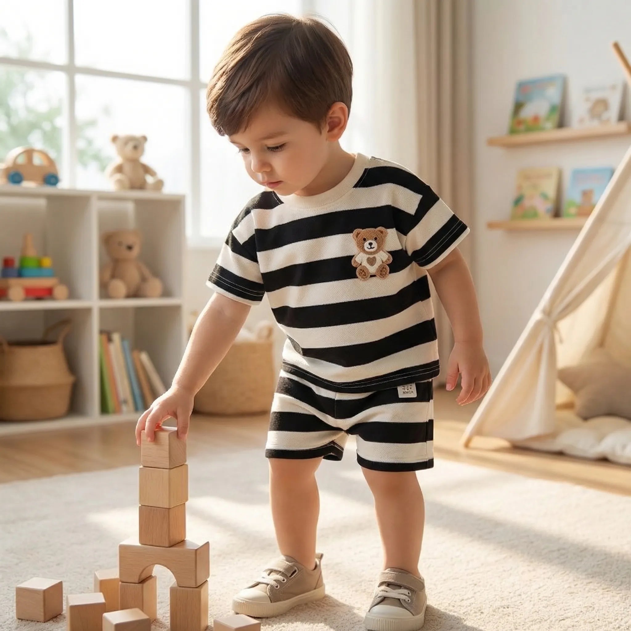 Nordspur | Strippio Striped Short-Sleeve T-Shirt And Shorts Set