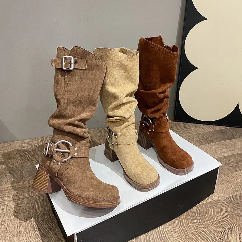 Nordspur | Suede Mid Calf Boots