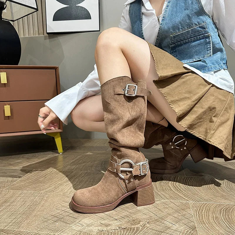 Nordspur | Suede Mid Calf Boots
