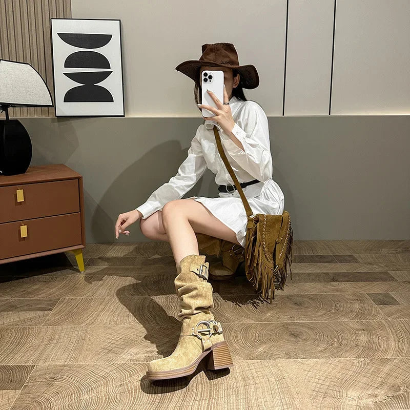 Nordspur | Suede Mid Calf Boots