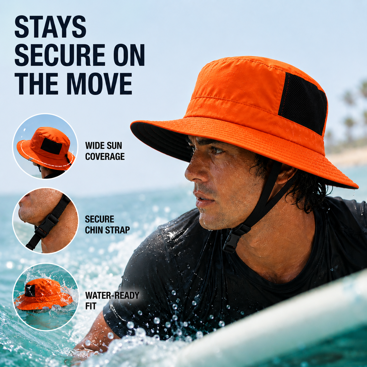 Nordspur | Sunmesh Adjustable Mesh Bucket Hat With Chin Strap