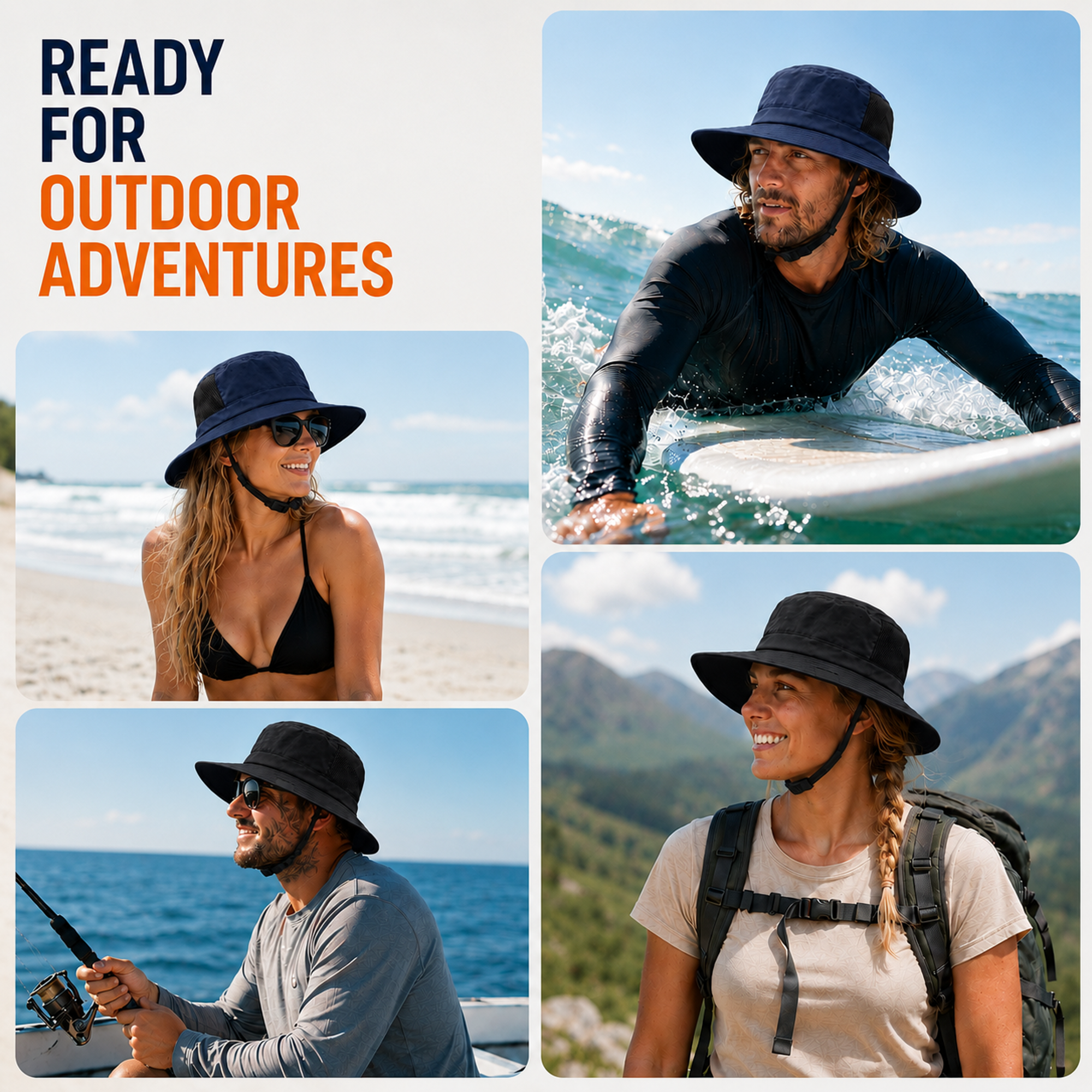 Nordspur | Sunmesh Adjustable Mesh Bucket Hat With Chin Strap