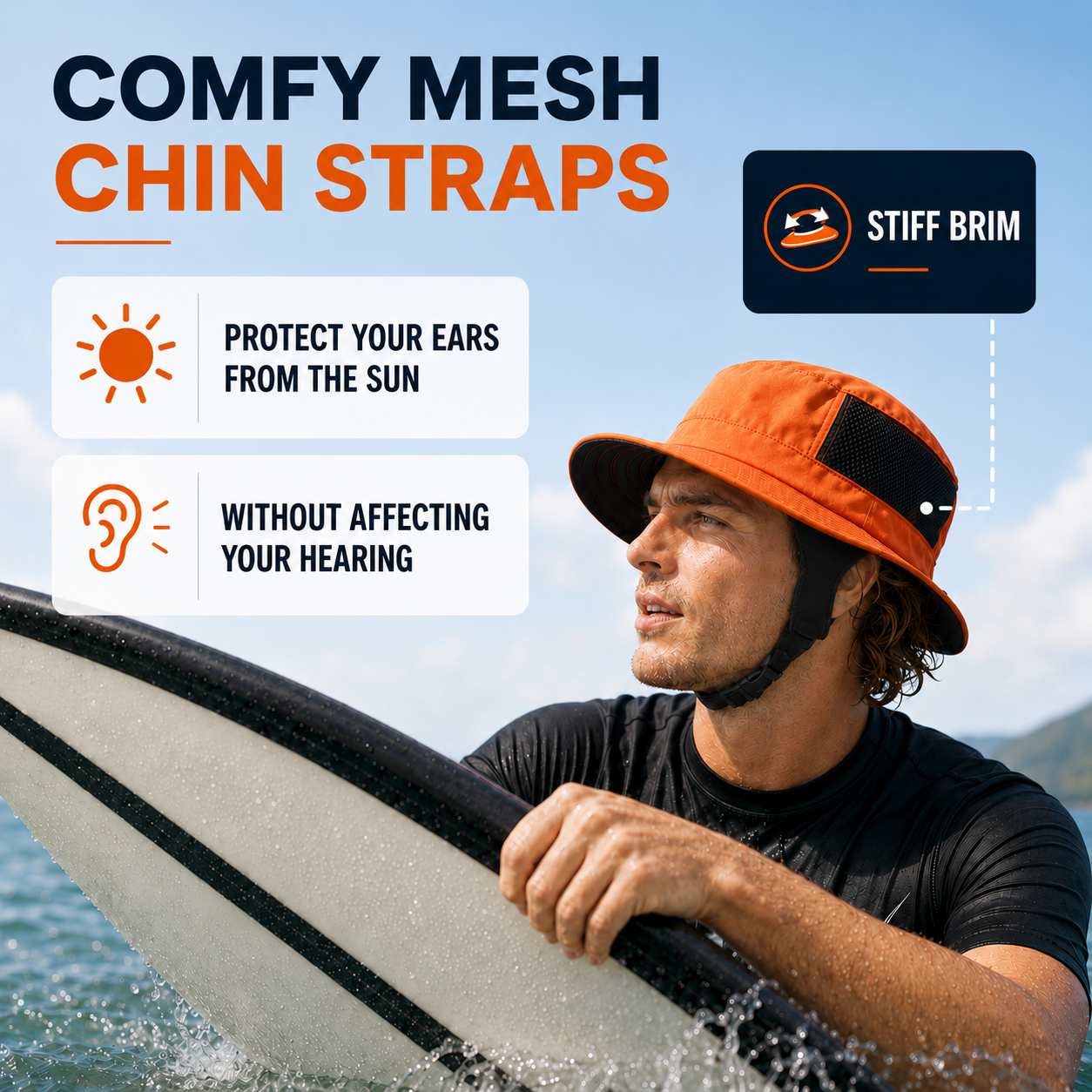 Nordspur | Sunmesh Adjustable Mesh Bucket Hat With Chin Strap