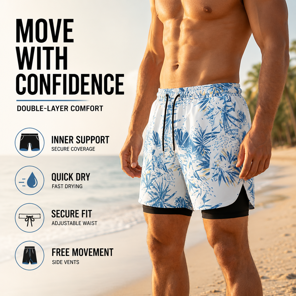 Nordspur | Suraflow Loose Double Layer Swim Shorts