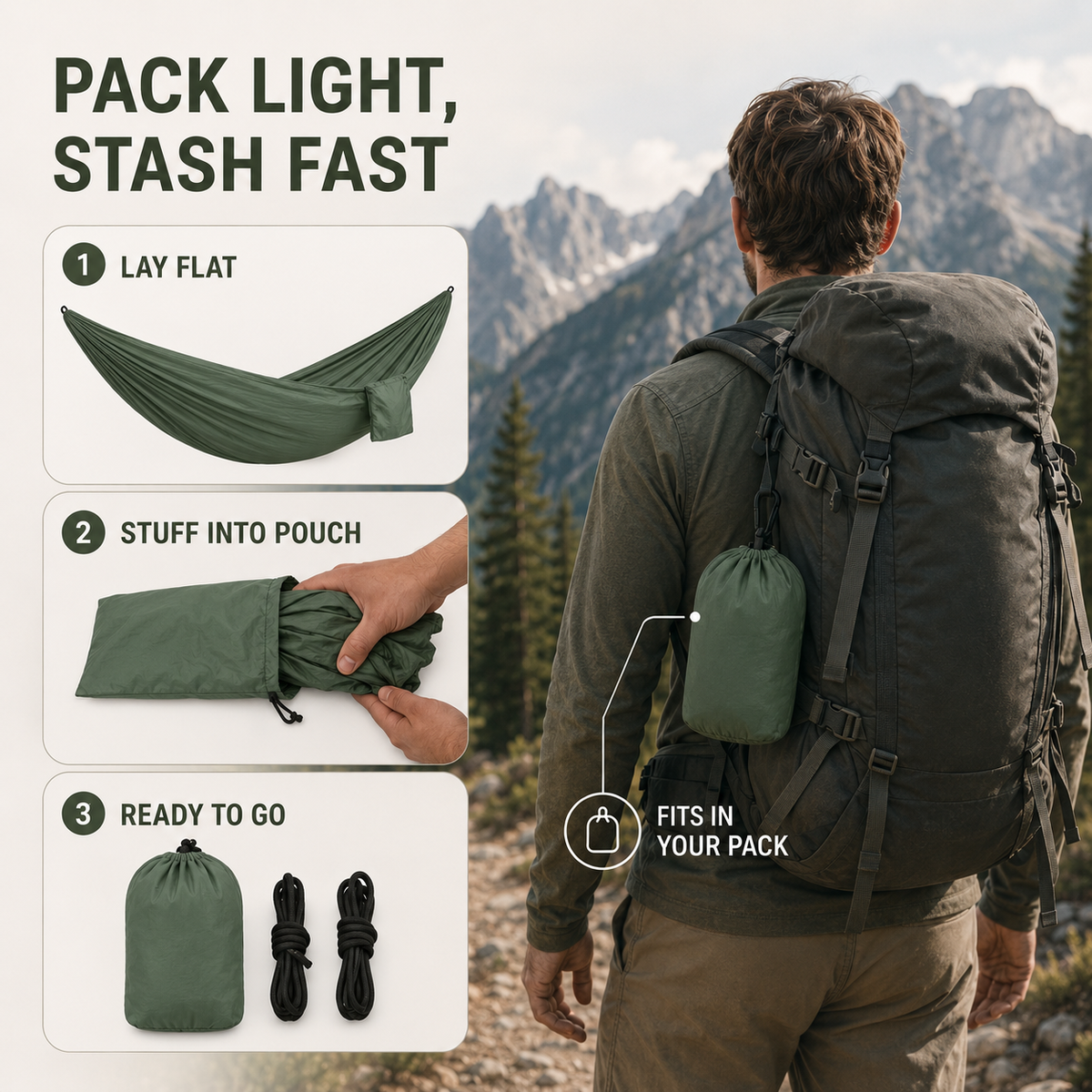 Nordspur | Swayden Gathered-End Portable Camping Hammock