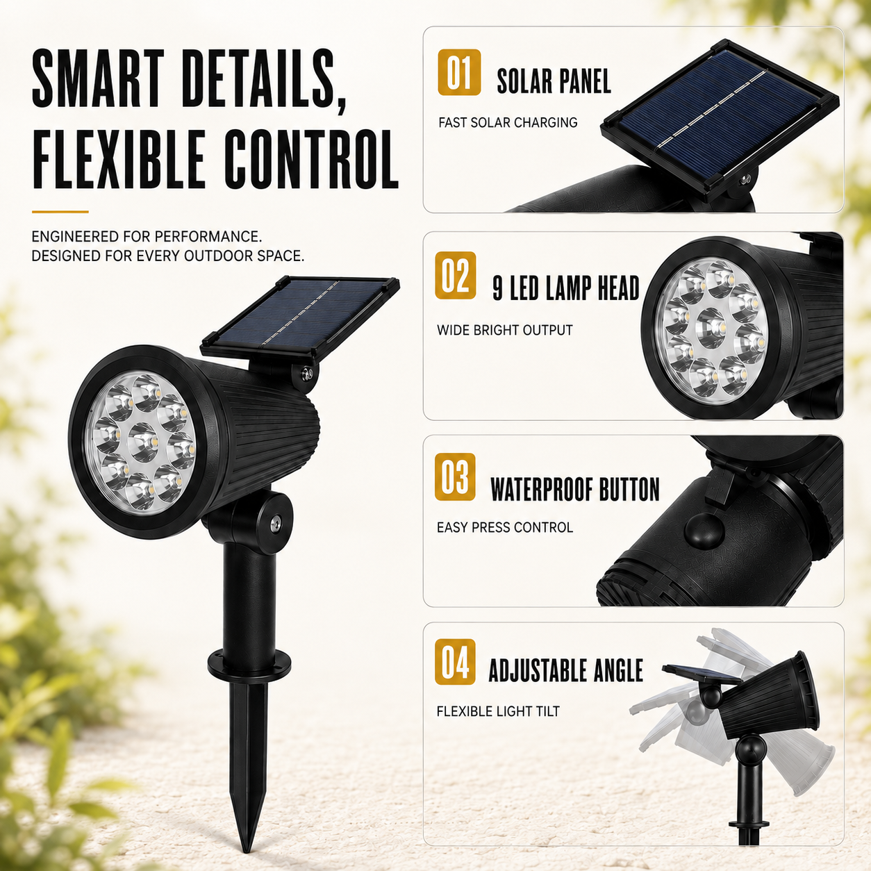 Nordspur | Terralux Solar-Powered In-Ground Garden Spotlight