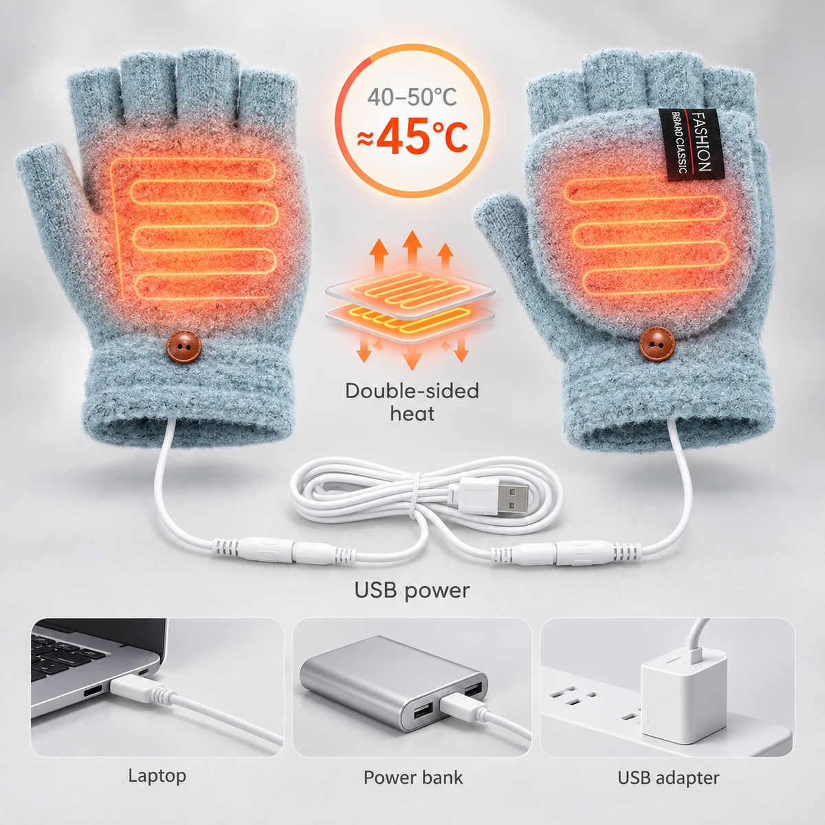Nordspur | Thermowrap Convertible USB Heated Gloves