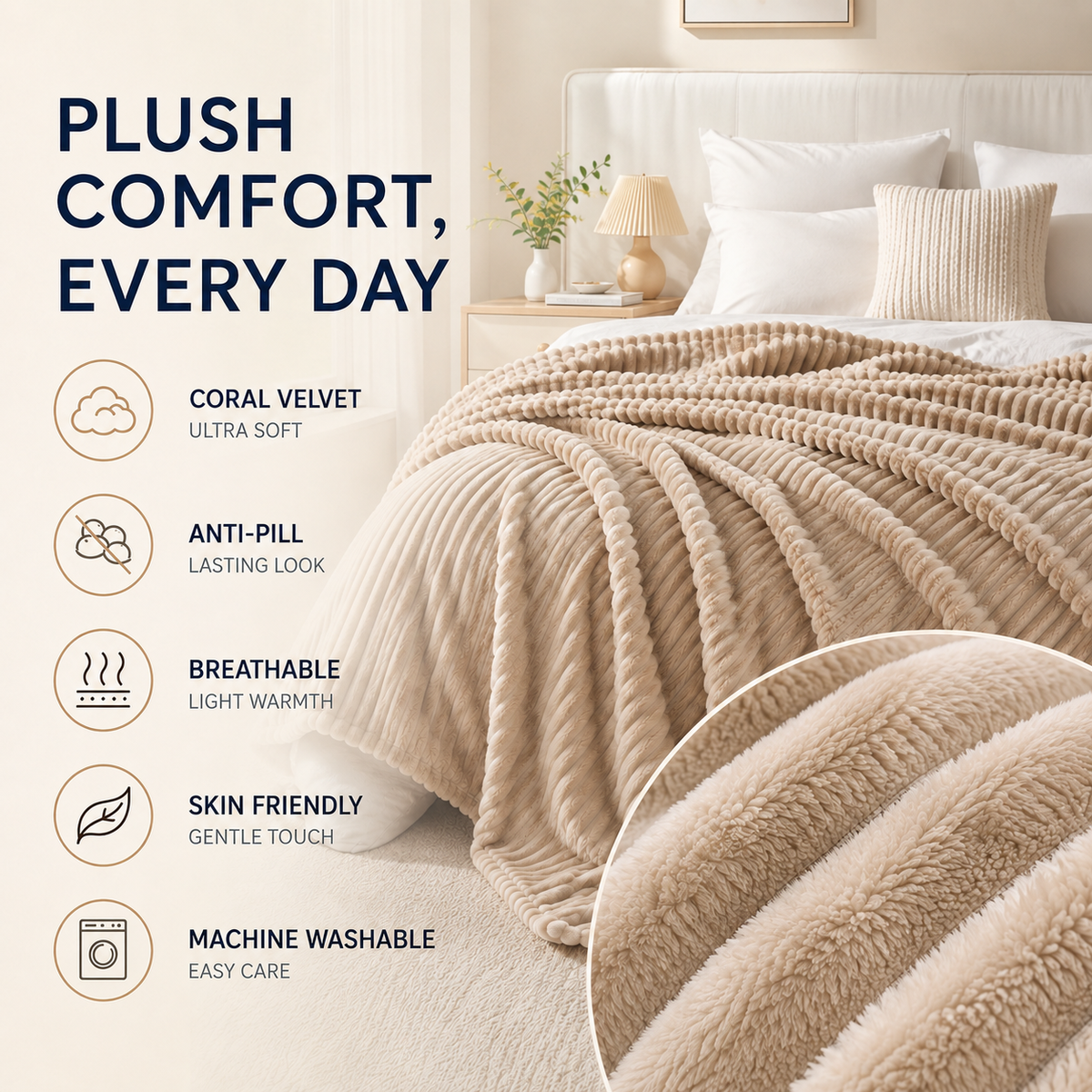 Nordspur | Thick Coral Velvet Throw