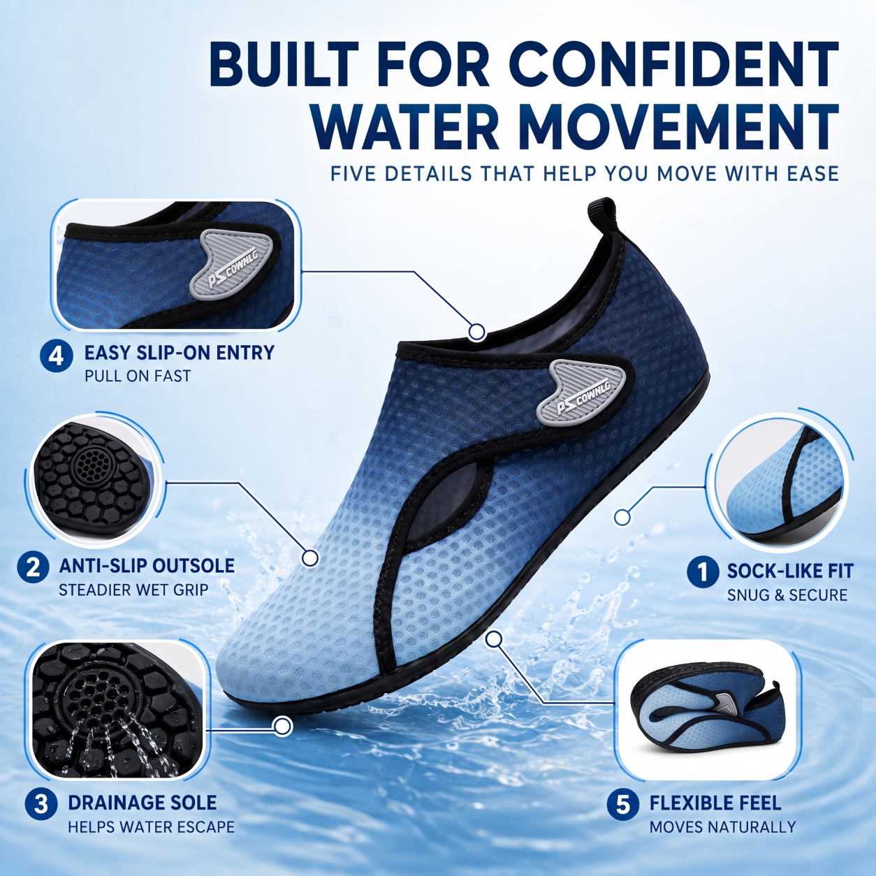 Nordspur | Tidalgrip Anti-Slip Aquatic Sock Shoe