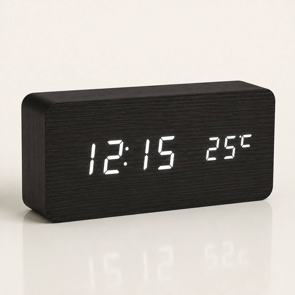 Nordspur | Timberlyte Wood Finish Digital Alarm Clock