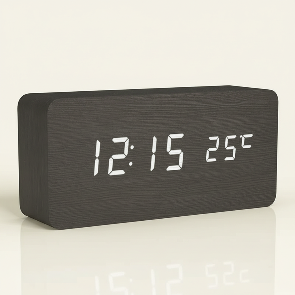 Nordspur | Timberlyte Wood Finish Digital Alarm Clock