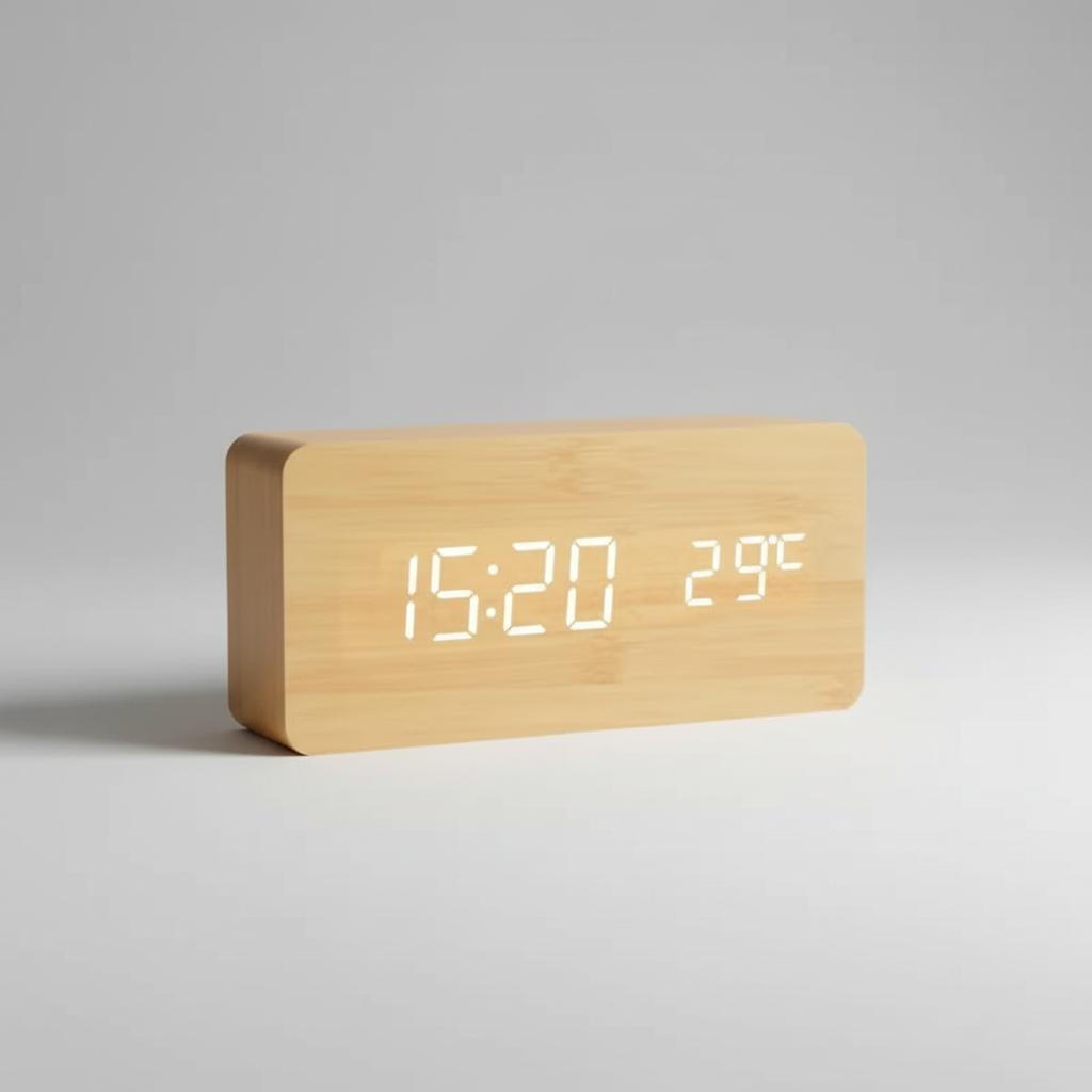 Nordspur | Timberlyte Wood Finish Digital Alarm Clock