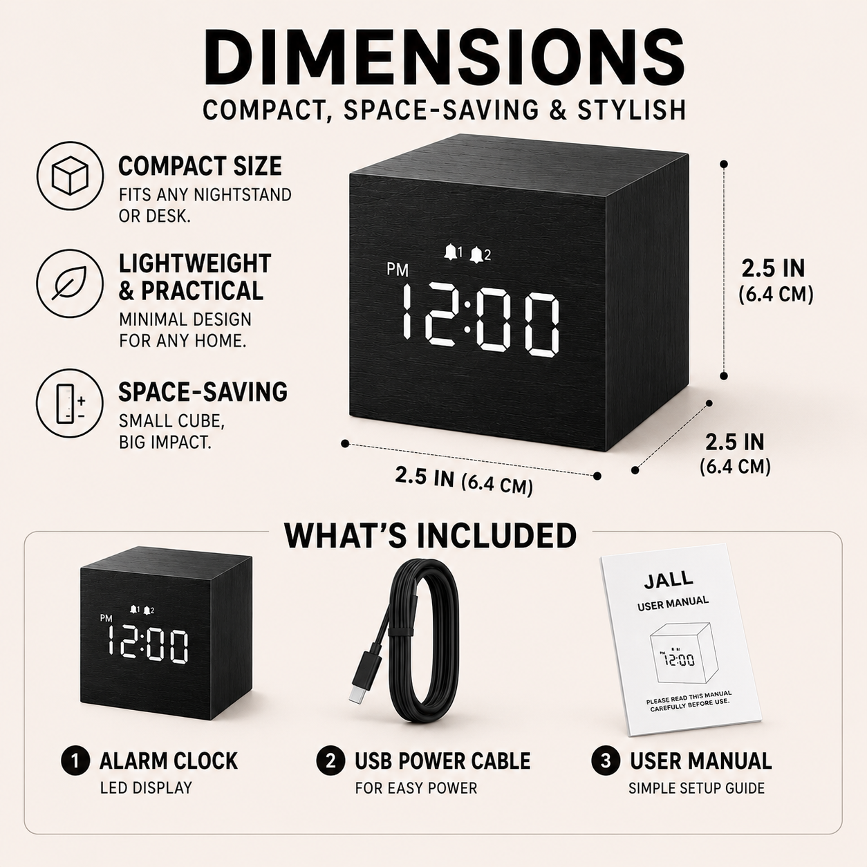 Nordspur | Timbrik Square Wooden Digital Clock