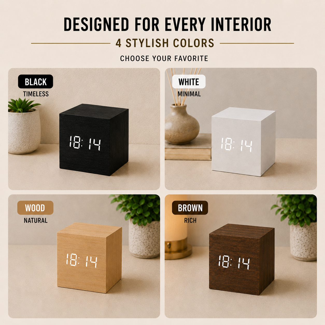 Nordspur | Timbrik Square Wooden Digital Clock