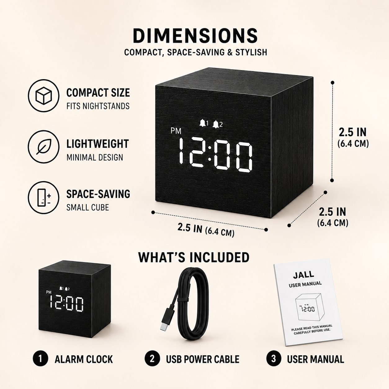 Nordspur | Timbrik Square Wooden Digital Clock
