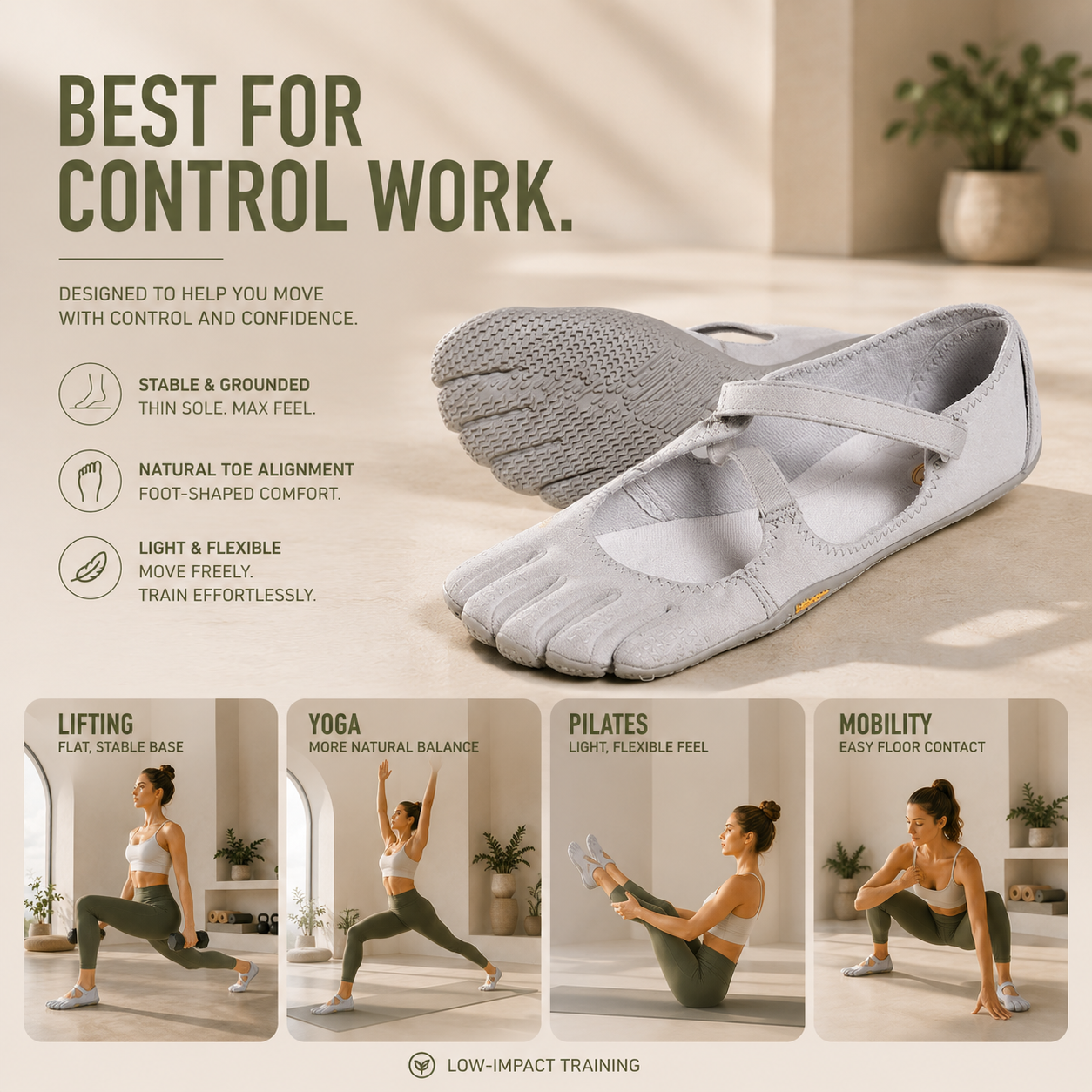 Nordspur | Toevara Women's Barefoot Toe Shoes | Zero-Drop for Lifting & Yoga