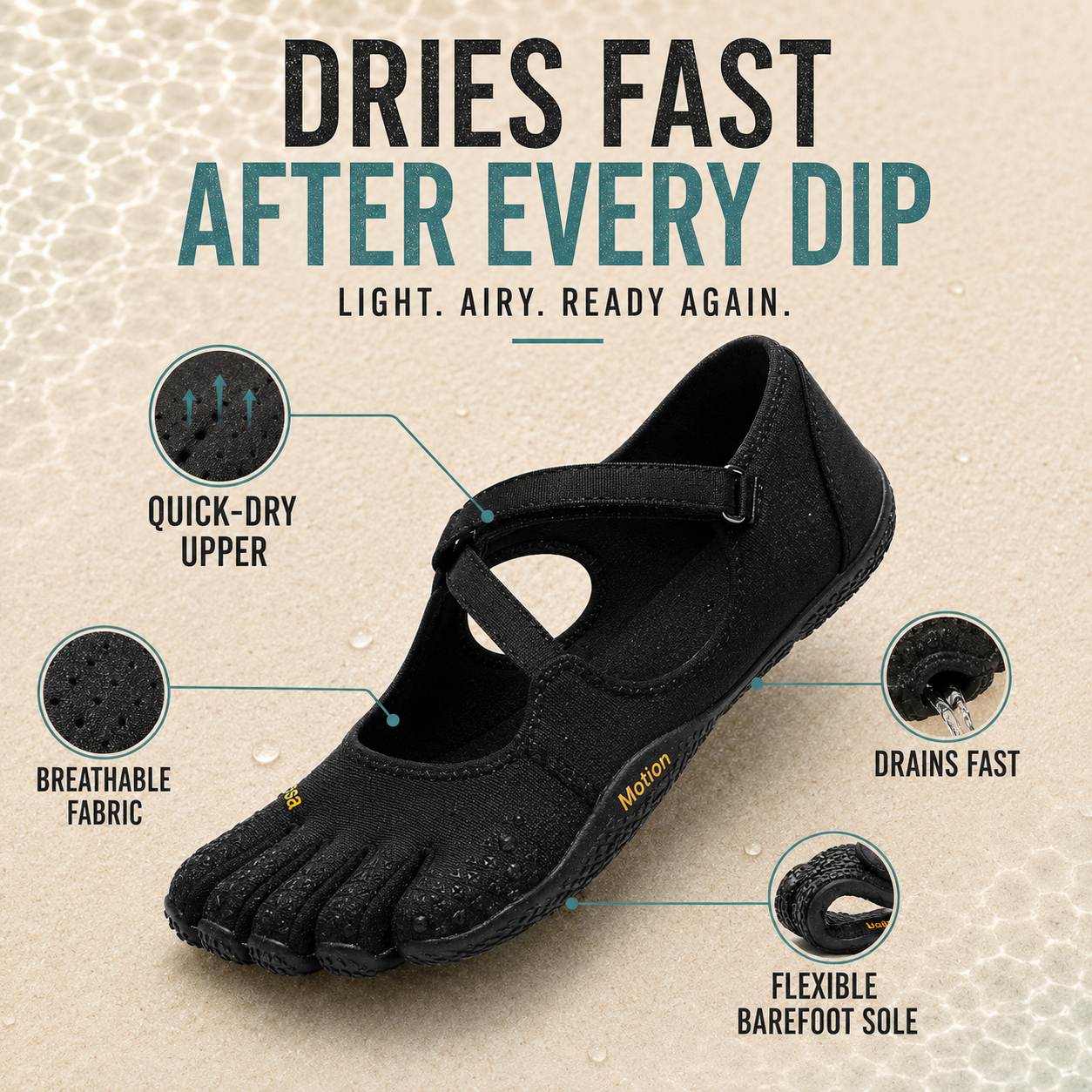 Nordspur | Toevara Women's Five-Toe Water Shoes | Quick-Dry Non-Slip Barefoot